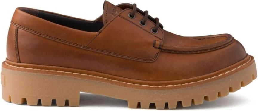 Prada Leren Derby Schoenen met Profielzool