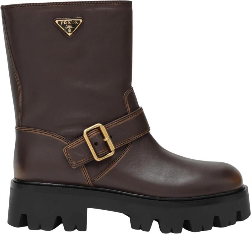 Prada Leren Enkellaarsjes