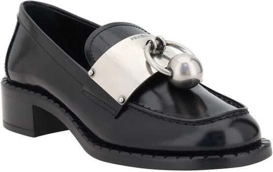 Prada Leren Loafers met Blokhak