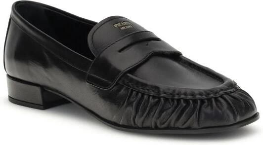 Prada Leren Loafers met Blokhak - Foto 2