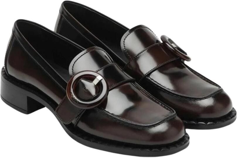 Prada Leren loafers met gesp in lakleer