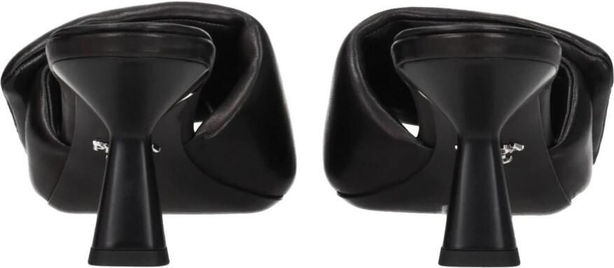 Prada Zwarte Leren Plateau Sandalen