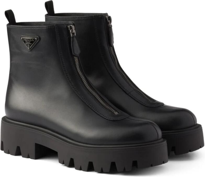 Prada Leren Rits Enkellaarsjes - Foto 3