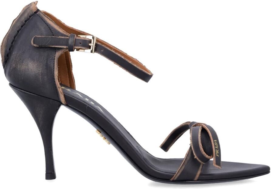 Prada Leren Sandalen met Strik