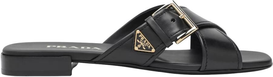 Prada Leren Slider Sandaal