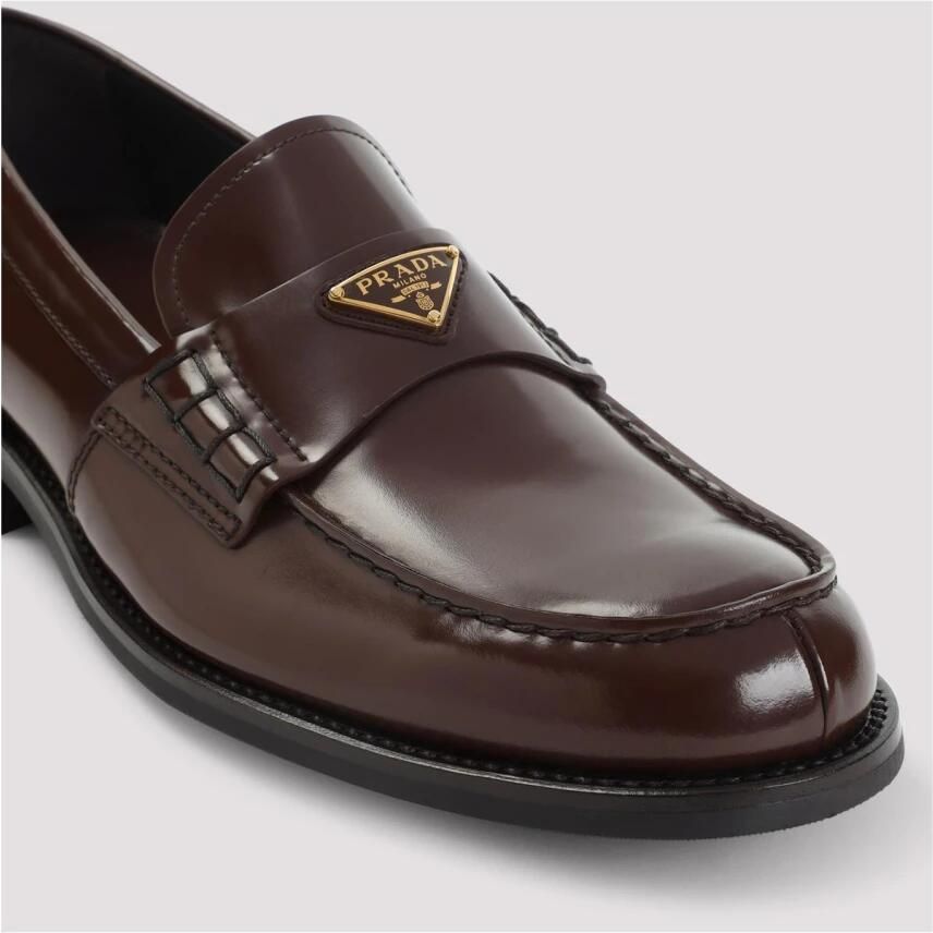 Prada Logo Detail Leren Loafers - Foto 2