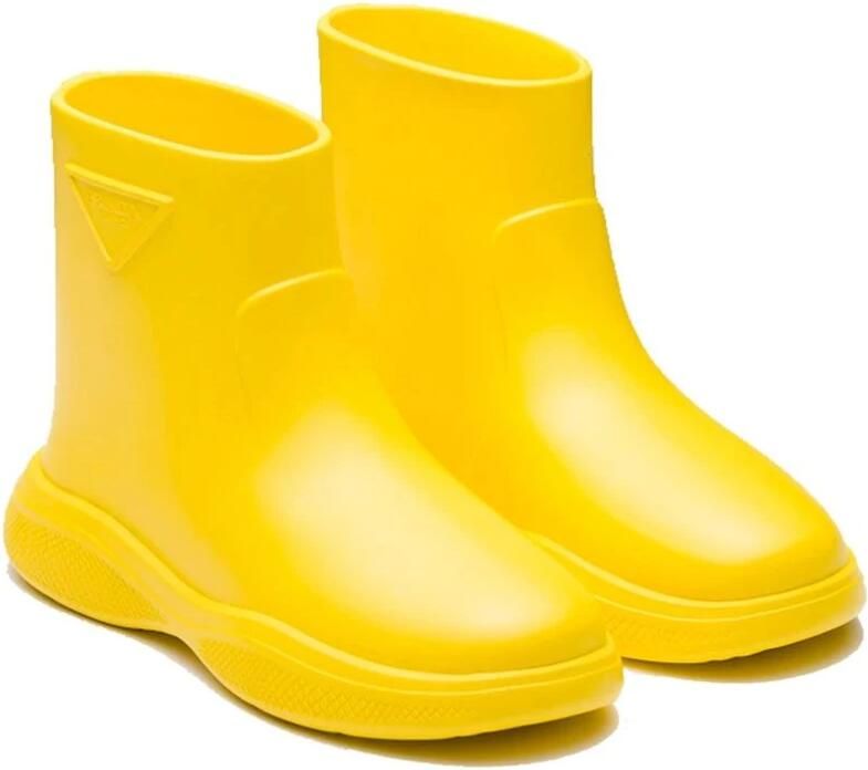 Prada Stijlvolle Logo Rubberlaarzen Yellow Dames - Foto 4