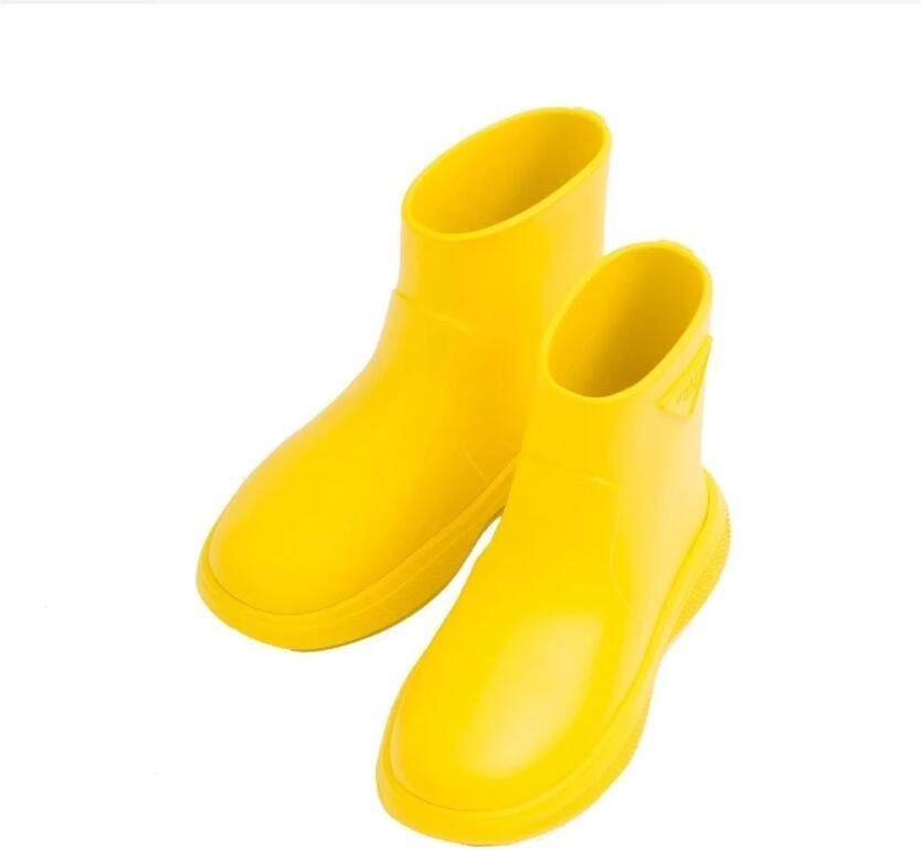 Prada Stijlvolle Logo Rubberlaarzen Yellow Dames - Foto 2