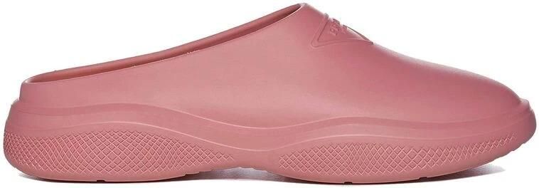 Prada Rubberen muilezels met logodetail Pink Dames