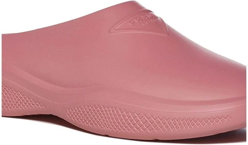 Prada Rubberen muilezels met logodetail Pink Dames - Foto 2