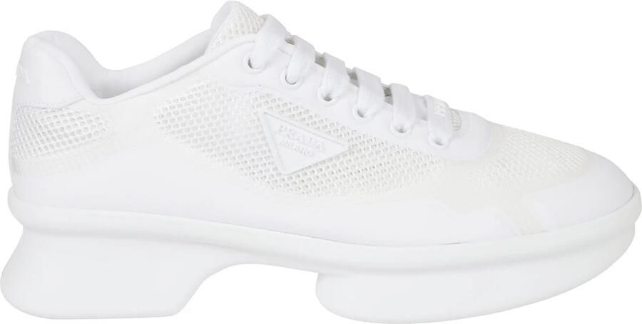 Prada Mesh-Panel Sneakers met veters