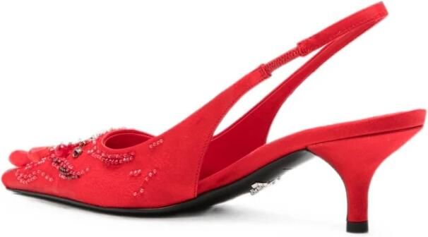 Prada Verfraaide Satin Slingback Pumps - Foto 5