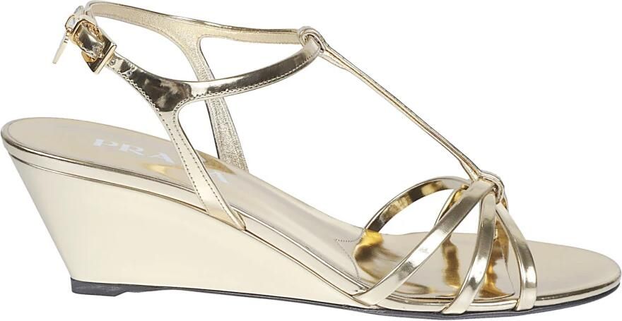 Prada Metallic Leather Sandalen