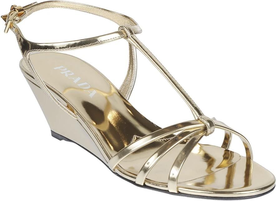 Prada Metallic Leather Sandalen - Foto 2