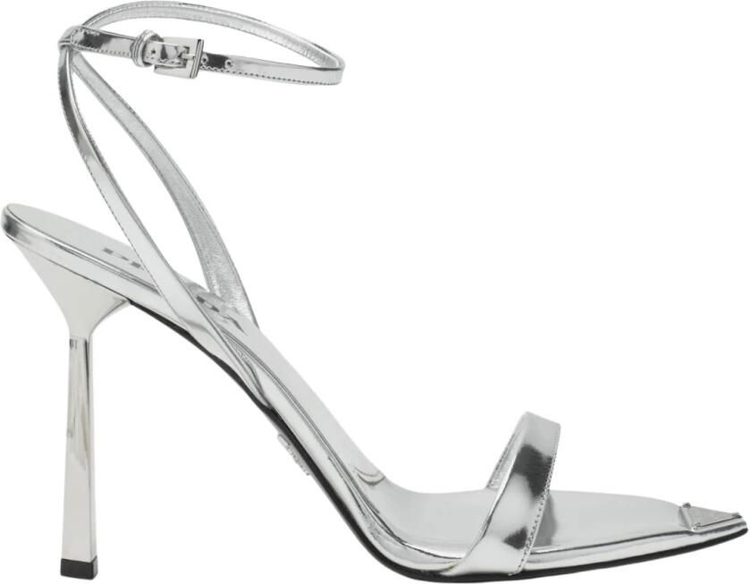 Prada Metallic Leren Sandalen met Hoge Hak