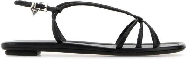 Prada Minimalistische leren platte sandalen