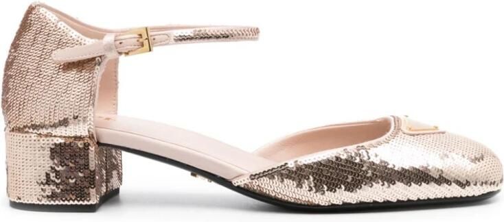 Prada Pailletten Geborduurde Hak Schoenen