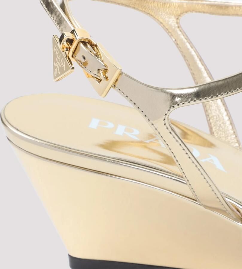 Prada Wedge Sandalen van Gelamineerd Leer - Foto 3