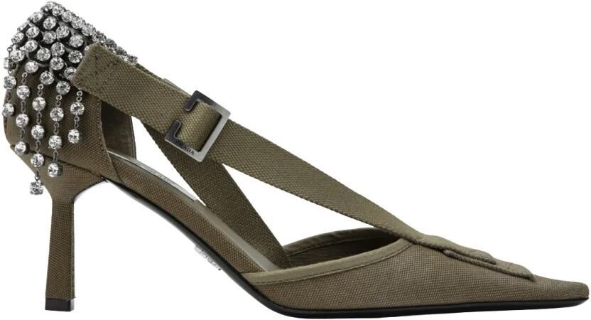 Prada Pumps van Canvas met Kristallen
