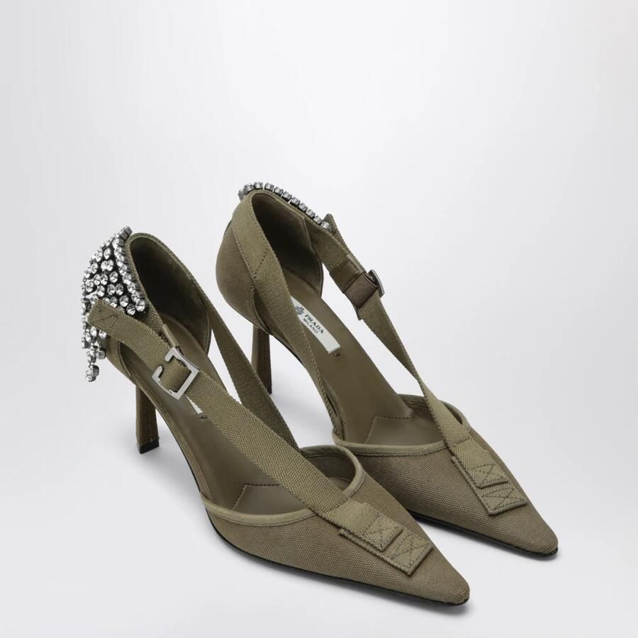 Prada Pumps van Canvas met Kristallen - Foto 2