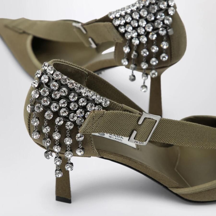 Prada Pumps van Canvas met Kristallen - Foto 4