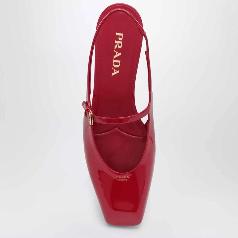 Prada Rode Platte Slingback Schoenen - Foto 3