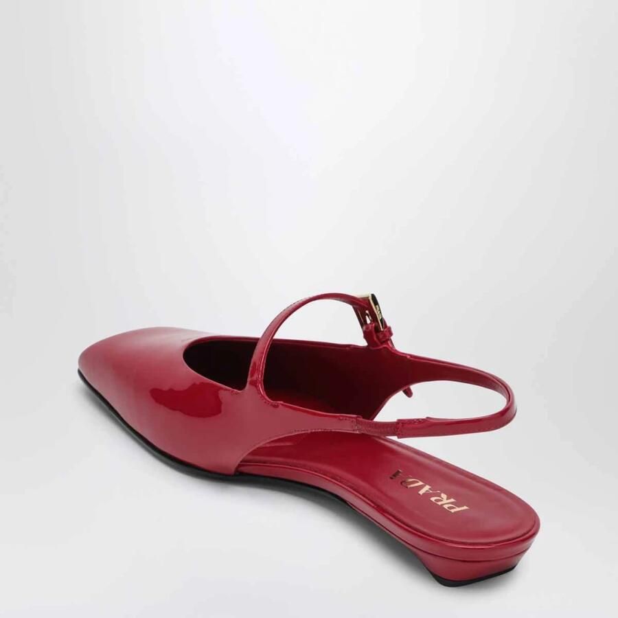 Prada Rode Platte Slingback Schoenen - Foto 4