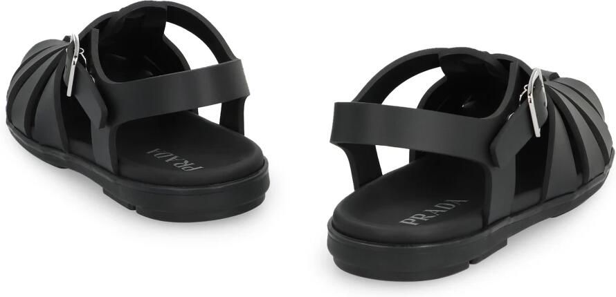 Prada Zwarte Rubberen Fisher Sandalen - Foto 2