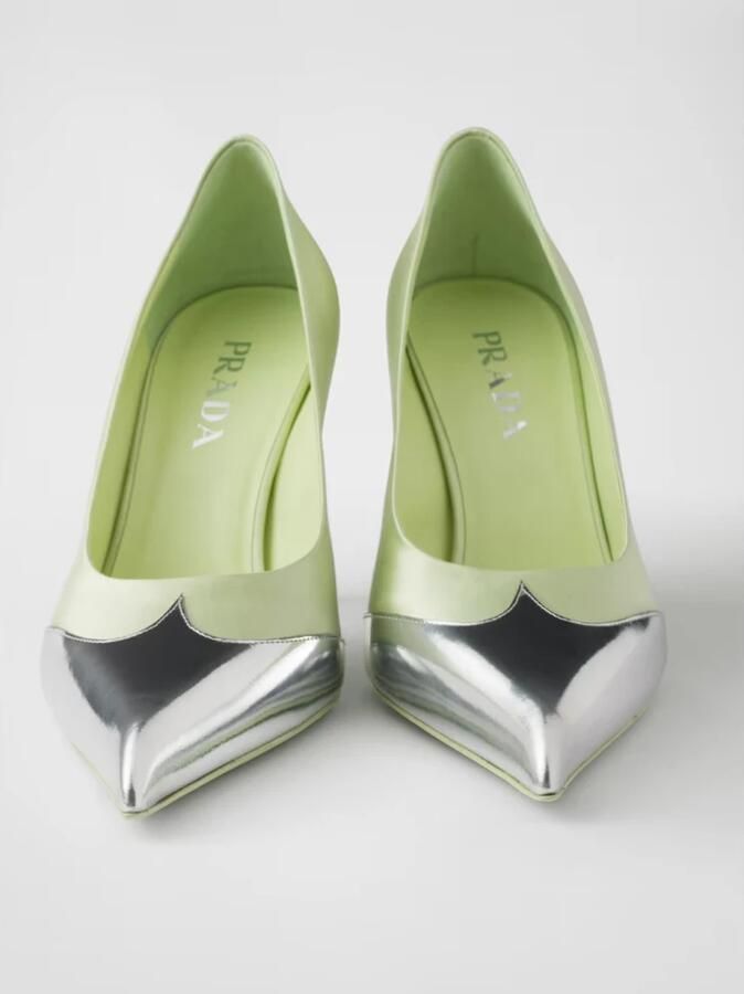 Prada Satijnen en metallic leren pumps - Foto 2