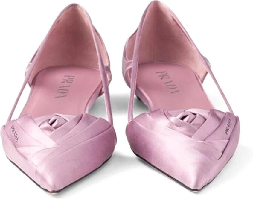 Prada Satin ballerina met verlengde neus Pink Dames - Foto 2