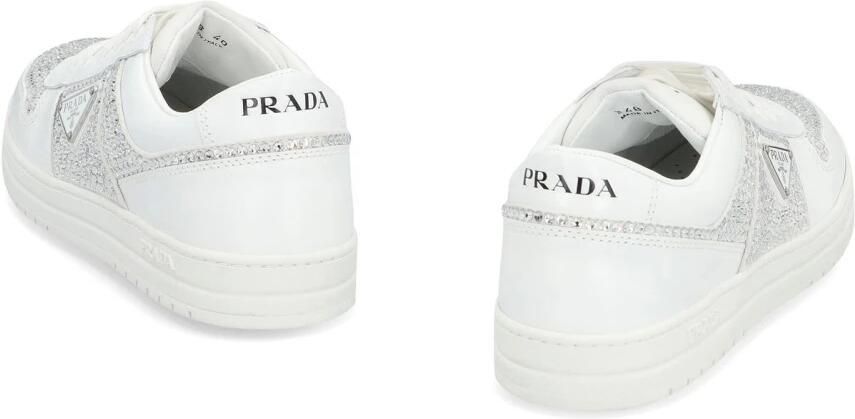 Prada Sierlijk leren lage sneakers met kristallen - Foto 2