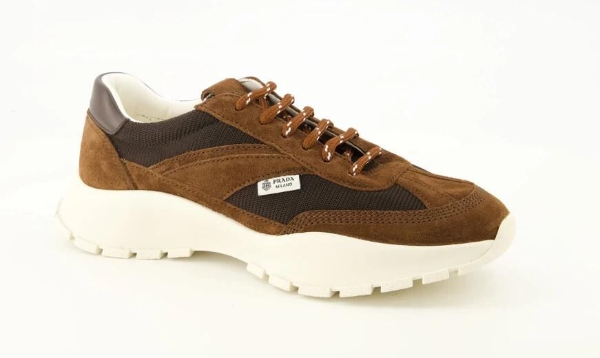 Prada Sneakers van mesh en suède - Foto 6
