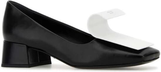 Prada Square-Toe Leren Pumps met Blokhak - Foto 2