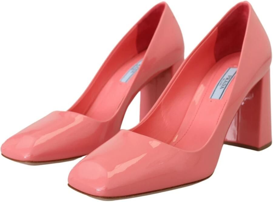 Prada Roze Patentleren Blokhakken Pumps Klassiek Pink Dames - Foto 2