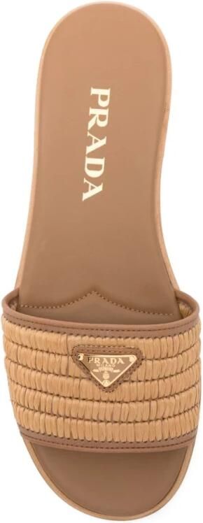 Prada Stro Platte Sandalen - Foto 2