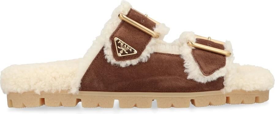Prada Suède en shearling slippers