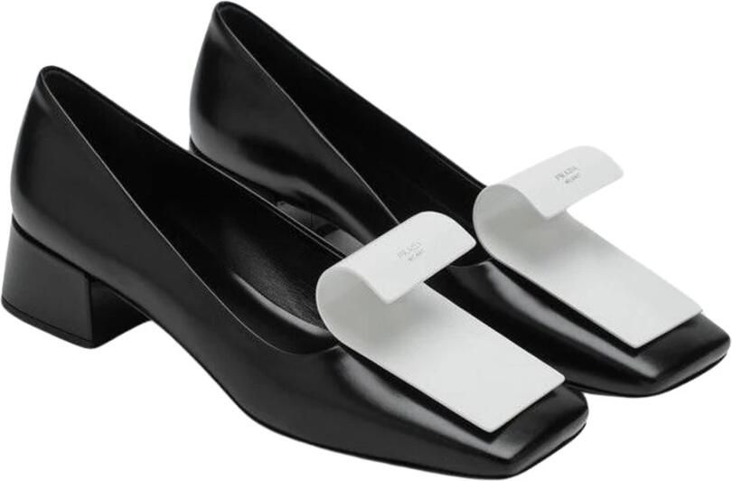 Prada Tweekleurige pumps van geborsteld leer