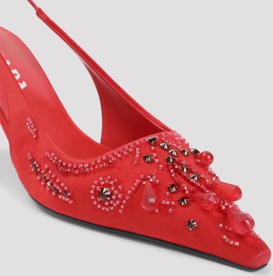 Prada Verfraaide Satin Slingback Pumps - Foto 2