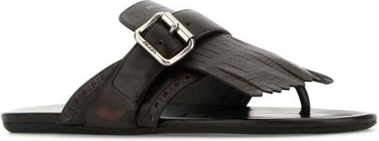 Prada Vitello Leren Sandalen met Franjes en Gesp - Foto 2