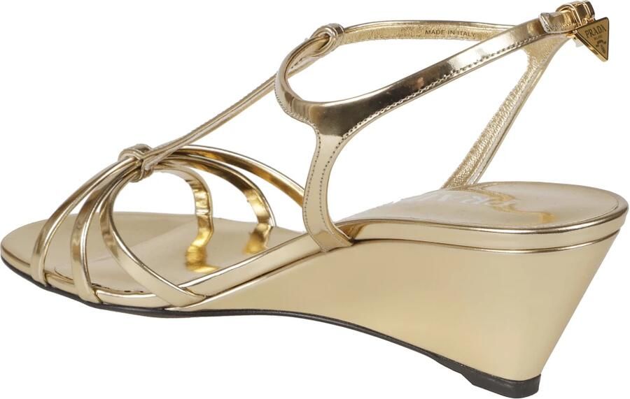 Prada Wedge Sandalen van Gelamineerd Leer - Foto 5