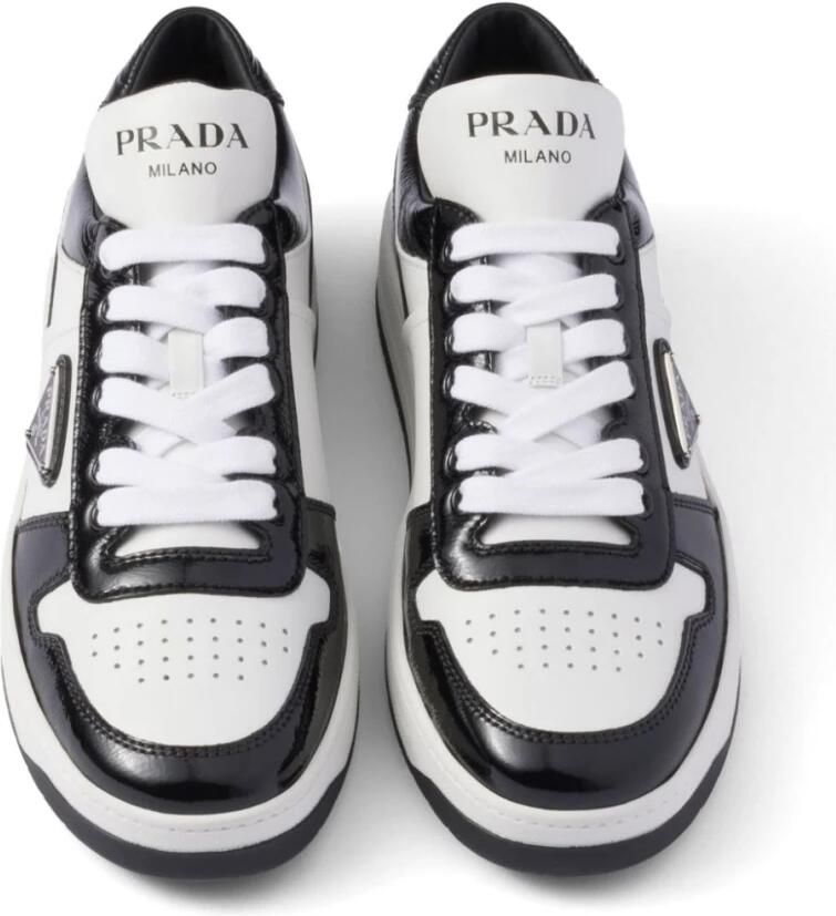 Prada Witte Leren Sneakers Veters Logo - Foto 2