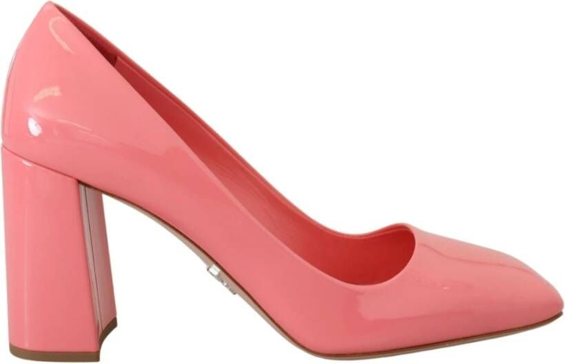 Prada Roze Patentleren Blokhakken Pumps Klassiek Pink Dames