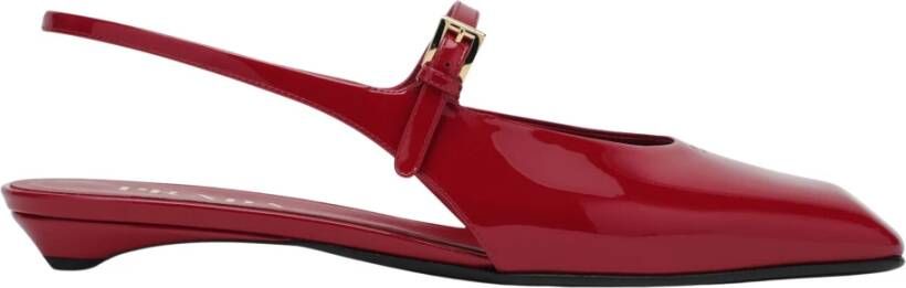Prada Rode Slingback Platte Schoenen