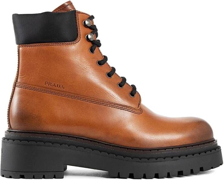 Prada Stijlvolle Leren Laarzen voor Vrouwen