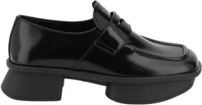 Prada Sole Black Flat Shoes With Glossy Finish And Moder in zwart