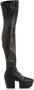 Prada Leren Plateau laarzen met Logodetail Black Dames - Thumbnail 4