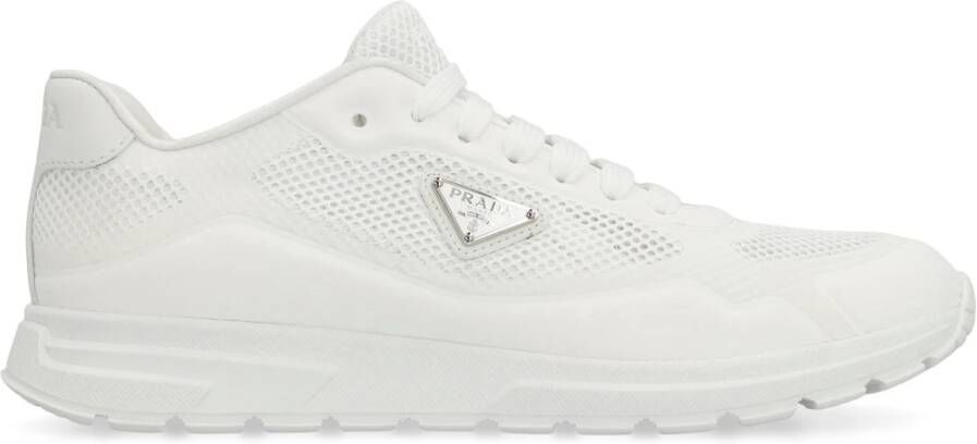 Prada Stoffen lage sneakers met metalen logo