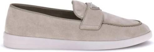 Prada Suede Loafers Almond Toe Design