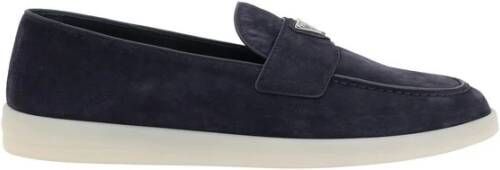 Prada Suede Loafers Almond Toe Flat Sole