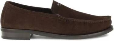 Prada Suède Loafers met Screen-Printed Logo